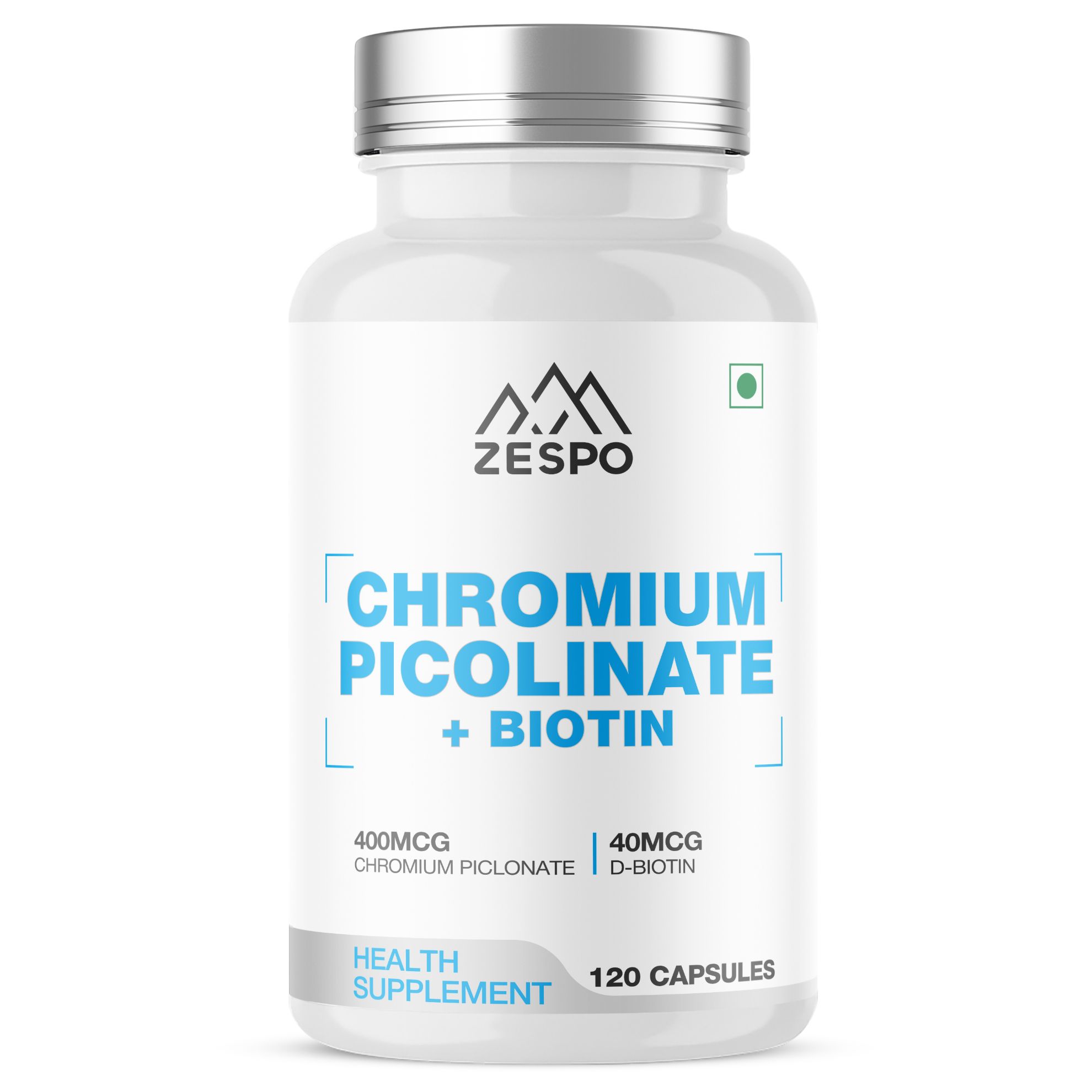 Picture of Zespo Chromium Picolinate 400 mcg + Biotin 40 mcg - 120 Veg Capsules