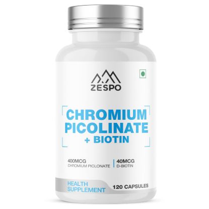 Picture of Zespo Chromium Picolinate 400 mcg + Biotin 40 mcg - 120 Veg Capsules