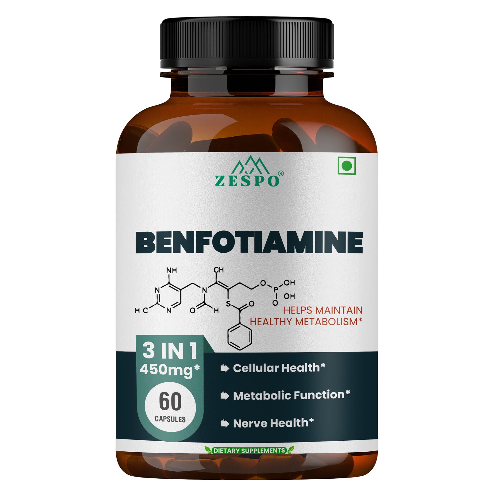 Benfotiamine 3-in-1 Complex 60 Capsules