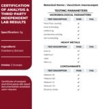 Zespo Cranberry Extract Powder front pouch vegan non-GMO lab tested.