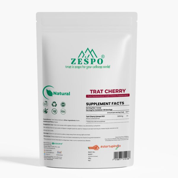 Zespo Tart Cherry Extract Powder Supplement Facts and Nutrition Details