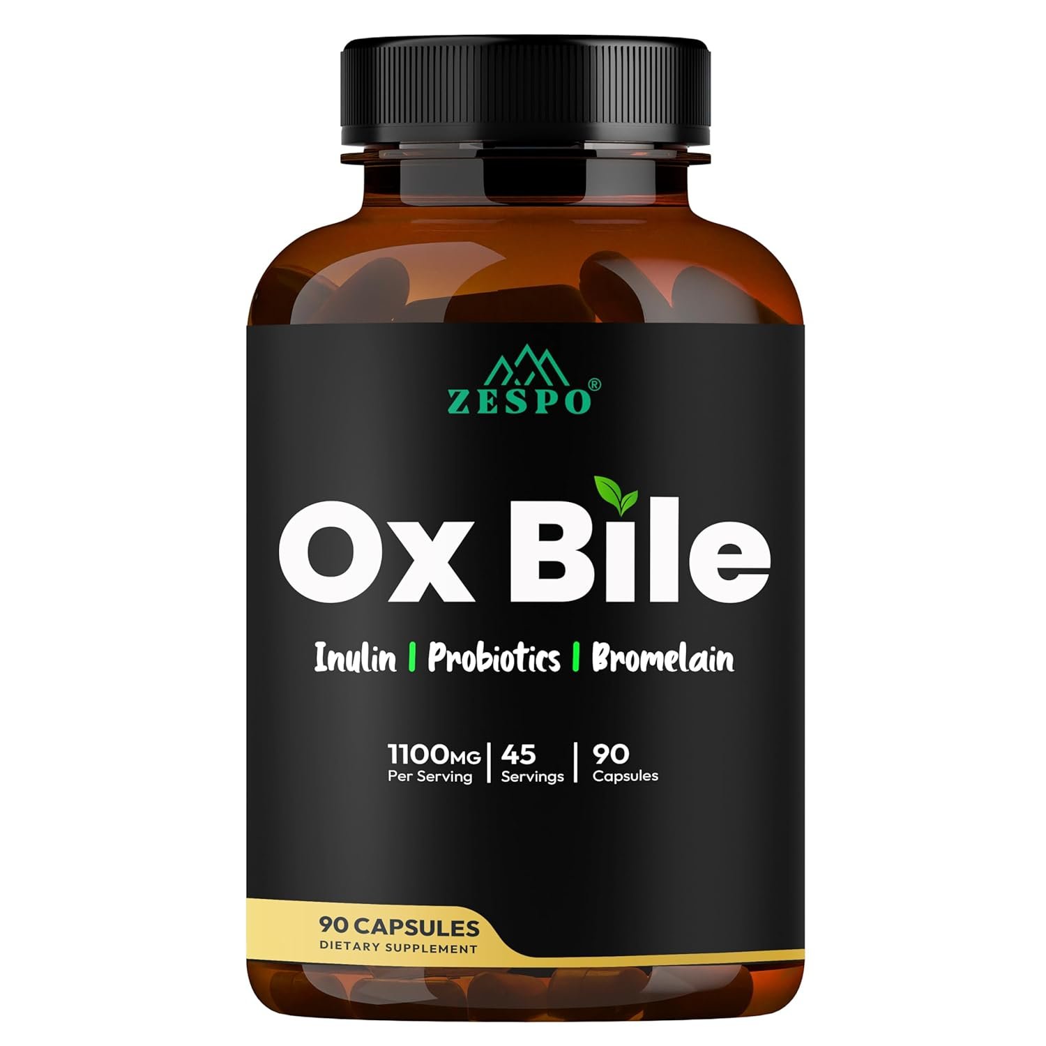 Ox Bile 1100mg Capsules 4-in-1 Digestive Wellness Formula