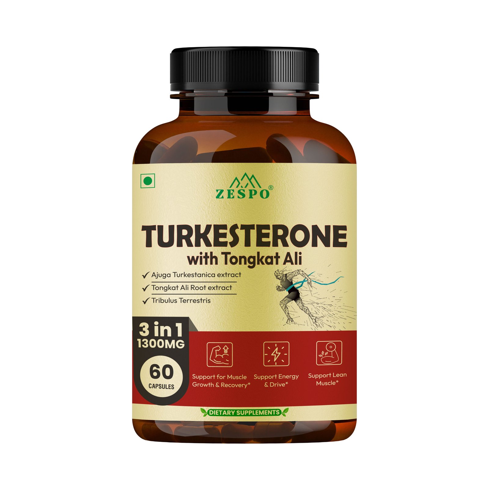 Turkesterone with Tongkat Ali 1300mg 60 Capsules
