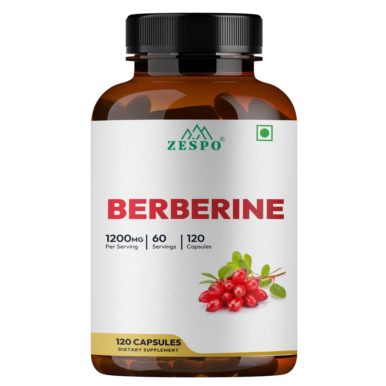 Berberine 1200mg – 120 Capsules Dietary Supplement