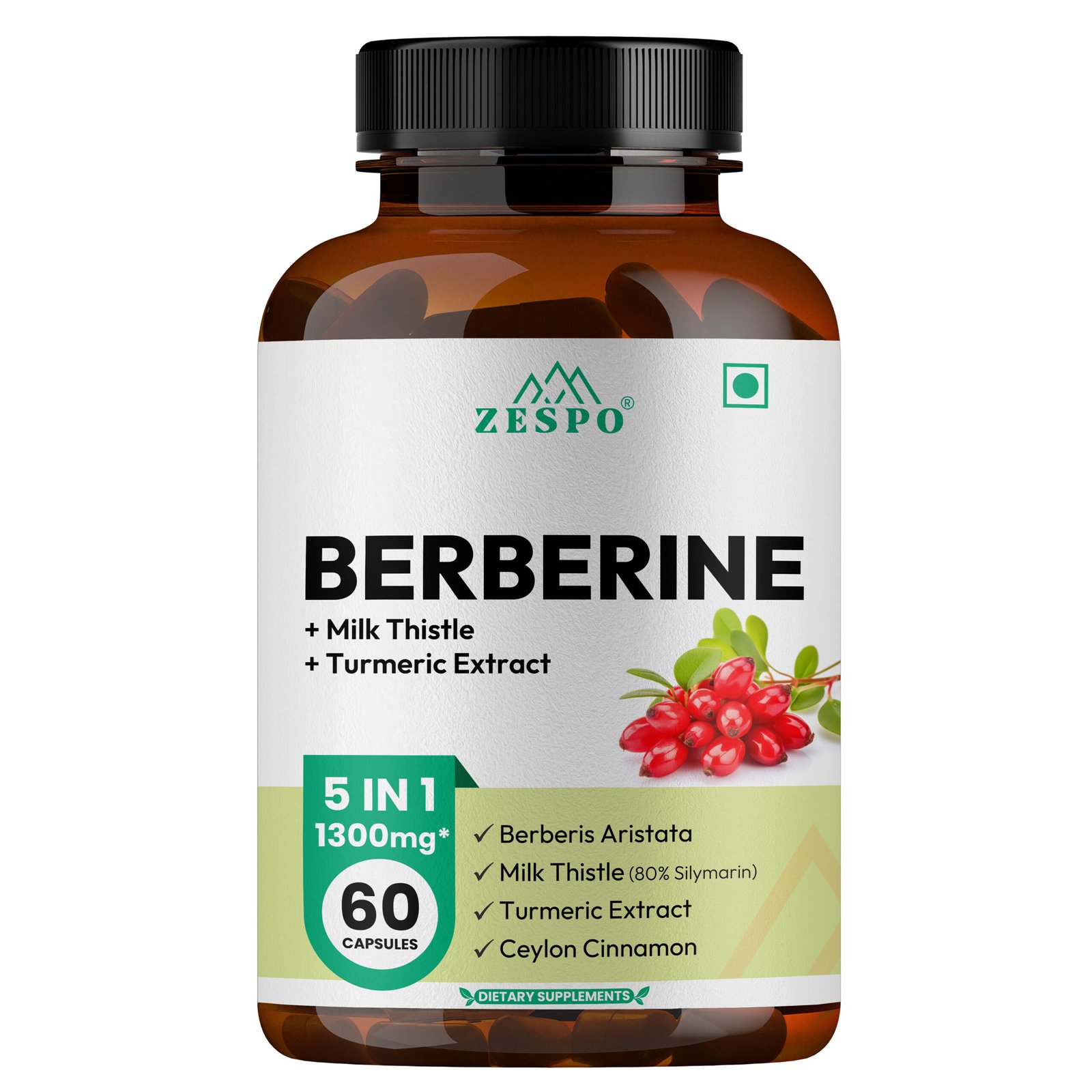 Berberine 5-in-1 Complex 60 Vegan Capsules