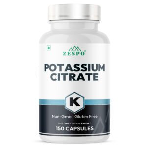 Zespo Potassium Citrate 800mg 150 Capsules Supplement Bottle Front