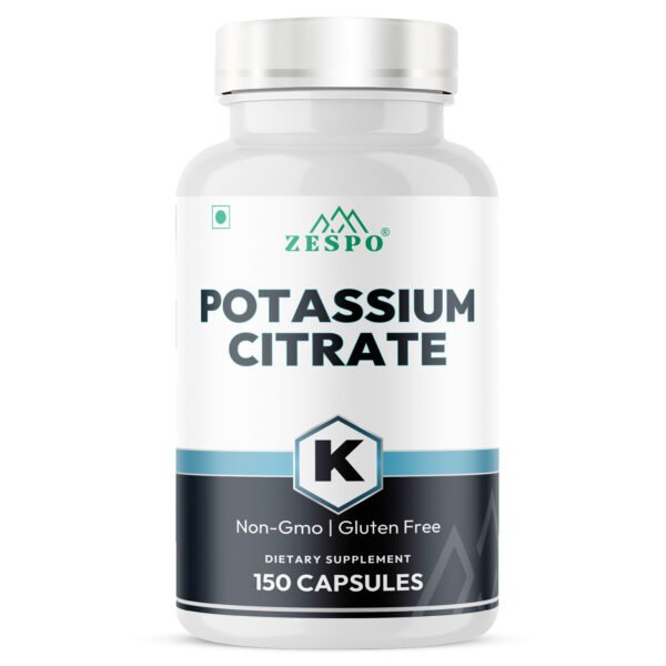 Zespo Potassium Citrate 800mg 150 Capsules Supplement Bottle Front