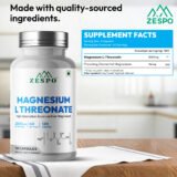 Zespo Magnesium L Threonate Capsules 2000mg high absorption magnesium supplement 120 veg capsules