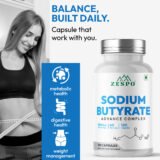 Sodium butyrate capsules bottle Zespo 120 capsules supplement